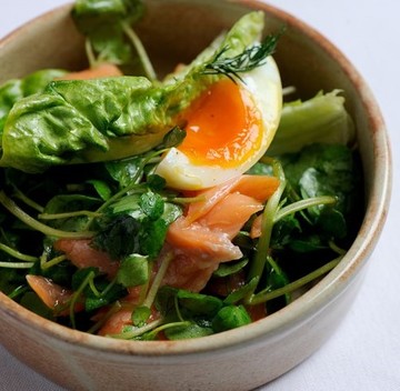 Poached Salmon with Watercress